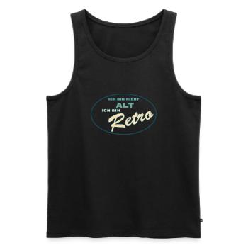 Ich bin nicht alt, ich bin retro! - Männer Premium Bio Tank Top - Schwarz - Vorne - Michal (187cm)