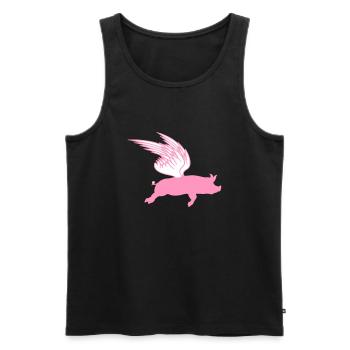 Wenn Fliegende Flügel Flug Schweine Fliegen können - Männer Premium Bio Tank Top - Schwarz - Vorne - Michal (187cm)