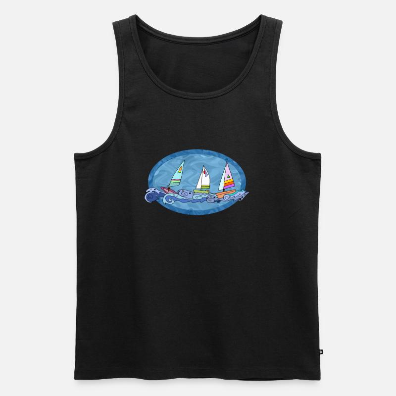 Segelboote - Männer Premium Bio Tank Top - Schwarz