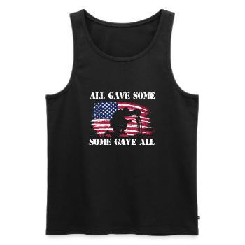 Alle gaben einige Einige gaben alle - Patriotischer Veteran - Männer Premium Bio Tank Top - Schwarz - Vorne - Michal (187cm)