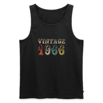 Vintage 1966- 58 th birthday - 58 ans - Débardeur bio Premium Homme - noir - Devant - Michal (187cm)