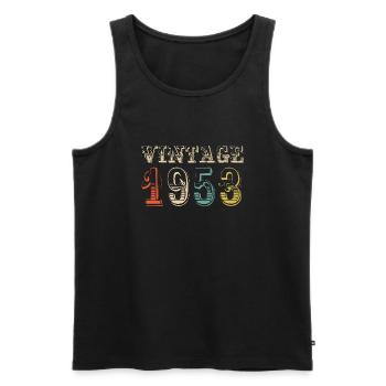 Jahrgang 1953 - 71. Geburtstag - 71 Jahre alt - Männer Premium Bio Tank Top - Schwarz - Vorne - AI Model Male 178 light (178cm)
