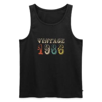 Vintage 1986- 38 th birthday - 38 ans - Débardeur bio Premium Homme - noir - Devant - Michal (187cm)