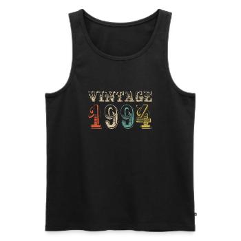 Vintage 1994- 30 th birthday - 30 ans - Débardeur bio Premium Homme - noir - Devant - Michal (187cm)