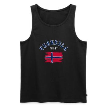 Vennesla Norway - Men's Premium Organic Tank Top - black - Front - AI Model Male 178 light (178cm)