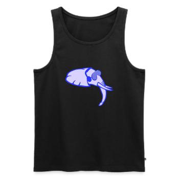 Cool DJ Elephant Music Fun Club Head - Men's Premium Organic Tank Top - black - Front - Michal (187cm)