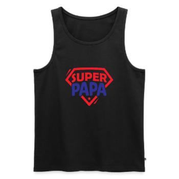 Super dad - Men's Premium Organic Tank Top - black - Front - AI Model Male 178 light (178cm)