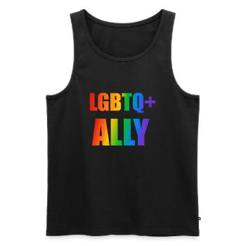 LGBTQ Ally - Men's Premium Organic Tank Top - black - Front - AI Model Male 178 light (178cm)