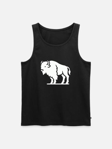Bison Animal - Men's Premium Organic Tank Top - black