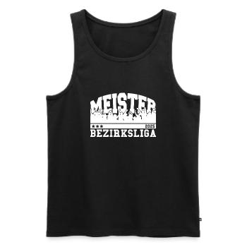 Meister 2025 Bezirksliga Aufstieg Fußball - Männer Premium Bio Tank Top - Schwarz - Vorne - Michal (187cm)