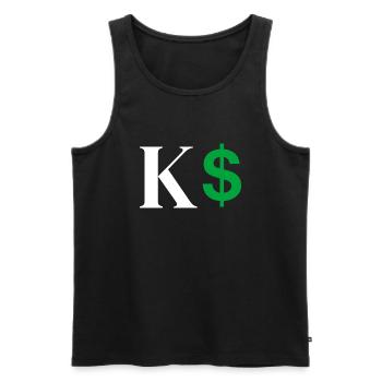 Letter k dollar - Men's Premium Organic Tank Top - black - Front - Michal (187cm)