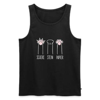 Schere Stein Papier - Männer Premium Bio Tank Top - Schwarz - Vorne - Michal (187cm)
