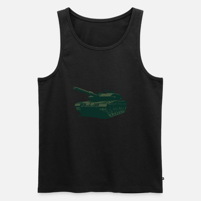Kampfpanzer - Männer Premium Bio Tank Top - Schwarz