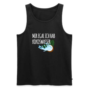 Mir Egal Ich Hab Kokoswasser - Männer Premium Bio Tank Top - Schwarz - Vorne - Michal (187cm)