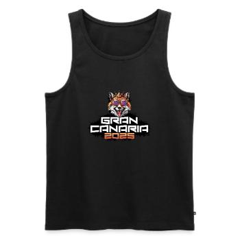 Gran Canaria 2025 Party Fuchs - Männer Premium Bio Tank Top - Schwarz - Vorne - Michal (187cm)