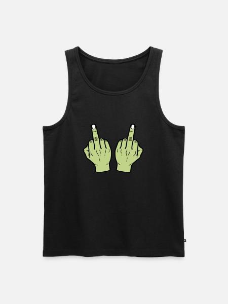 Middle Finger Hand - Men's Premium Organic Tank Top - black
