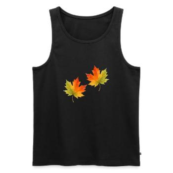 Leaf Maple Leaf Watercolor 2 - Men's Premium Organic Tank Top - black - Front - AI Model Male 178 light (178cm)
