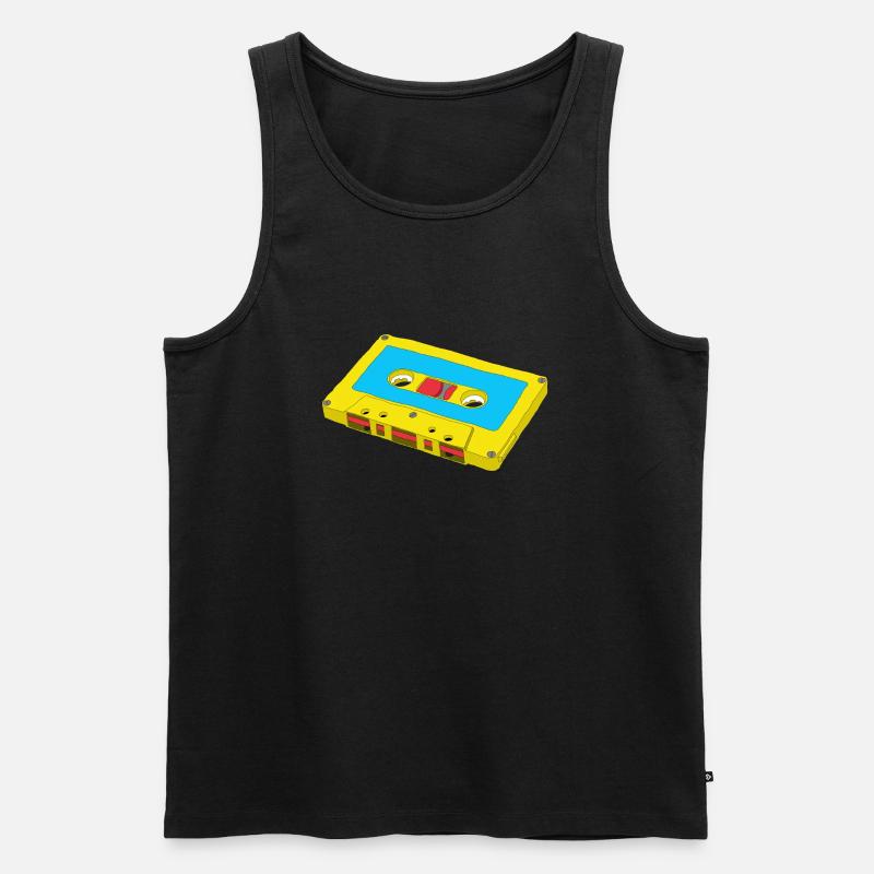 Kompaktkassette - Männer Premium Bio Tank Top - Schwarz