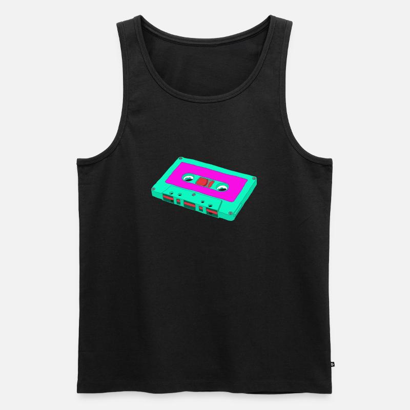 Kassette - Männer Premium Bio Tank Top - Schwarz