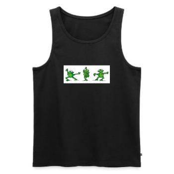 Sei kein Frosch - mach Tai Chi - Männer Premium Bio Tank Top - Schwarz - Vorne - Michal (187cm)