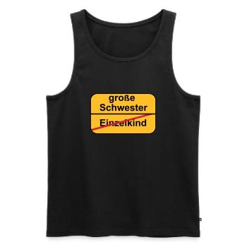 große Schwester - Männer Premium Bio Tank Top - Schwarz - Vorne - Michal (187cm)