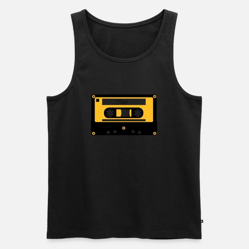 Kassette 70er - Männer Premium Bio Tank Top - Schwarz