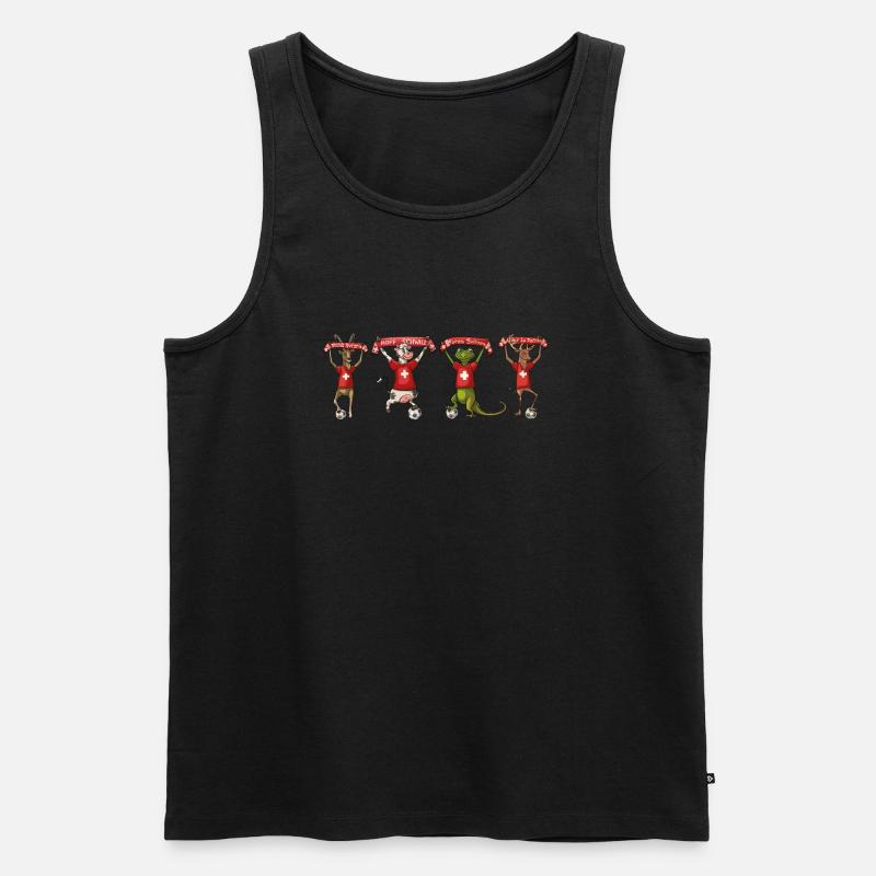 Alle Schweizer Fans - Männer Premium Bio Tank Top - Schwarz