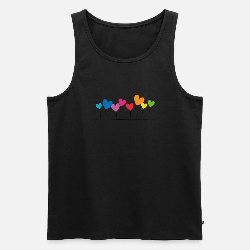 Herzchen - Männer Premium Bio Tank Top - Schwarz