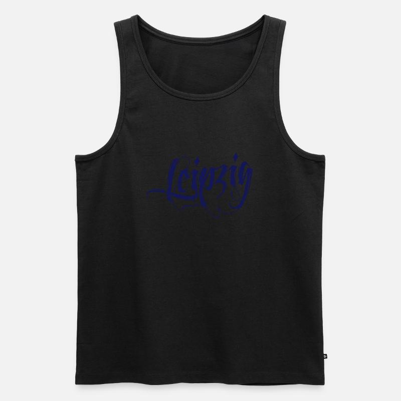 Leipzig – Tattoo Style (dh) - Männer Premium Bio Tank Top - Schwarz
