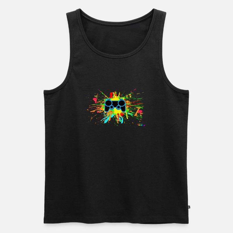 Graffiti Controller Splatter - Men's Premium Organic Tank Top - black