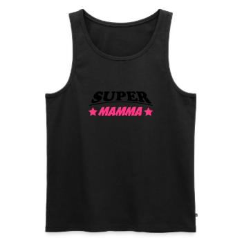 Super mamma 111 - Männer Premium Bio Tank Top - Schwarz - Vorne - AI Model Male 178 light (178cm)