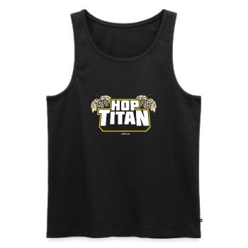 Craft Beer T Shirt Hop Titan - das Original - Männer Premium Bio Tank Top - Schwarz - Vorne - AI Model Male 178 light (178cm)
