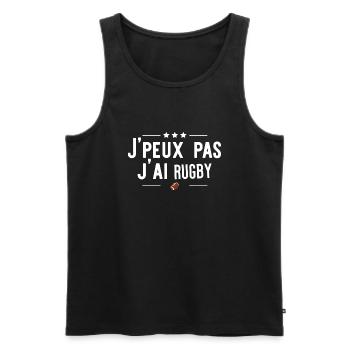 j'ai rugby cadeau - Débardeur bio Premium Homme - noir - Devant - Michal (187cm)