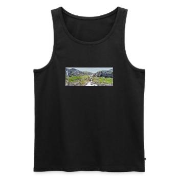 Trollstigen, Tverelva Landschaft Stigfossen Norwegen - Männer Premium Bio Tank Top - Schwarz - Vorne - AI Model Male 178 light (178cm)