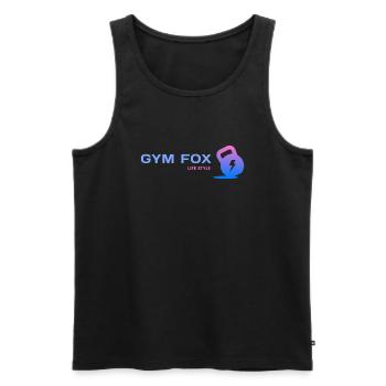 GYM FOX - Motivating Gym and Fitness Designs - Men's Premium Organic Tank Top - black - Front - Michal (187cm)