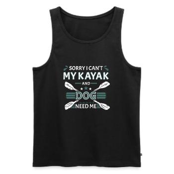 Mon kayak et mon chien n’ont pas besoin de moi Kayak en eau vive - Débardeur bio Premium Homme - noir - Devant - Michal (187cm)