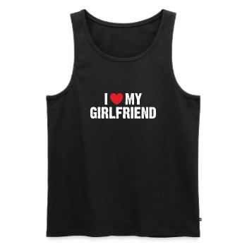 I love my girlfriend - Débardeur bio Premium Homme - noir - Devant - Michal (187cm)