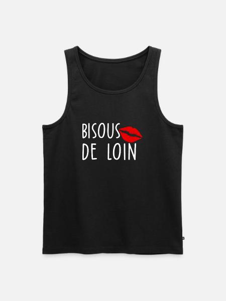 Bisous de loin - Débardeur bio Premium Homme - noir