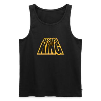 jesus is king quote - Men's Premium Organic Tank Top - black - Front - Michal (187cm)