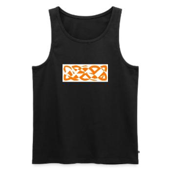 1200px Celtic knot basic linear badorange - Men's Premium Organic Tank Top - black - Front - AI Model Male 178 light (178cm)