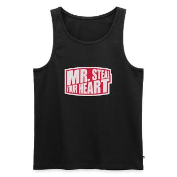 mr steal your heart - Men's Premium Organic Tank Top - black - Front - Michal (187cm)