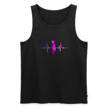 Trompete Space Heartbeat für Musiker - Männer Premium Bio Tank Top - Schwarz - Vorne - Michal (187cm)