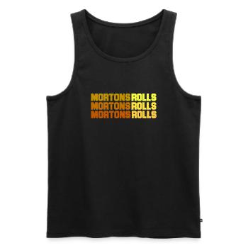 Rouleaux Mortons - Débardeur bio Premium Homme - noir - Devant - AI Model Male 178 light (178cm)