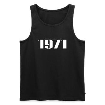 1971 - Gift born in 1971 - Men's Premium Organic Tank Top - black - Front - AI Model Male 178 light (178cm)