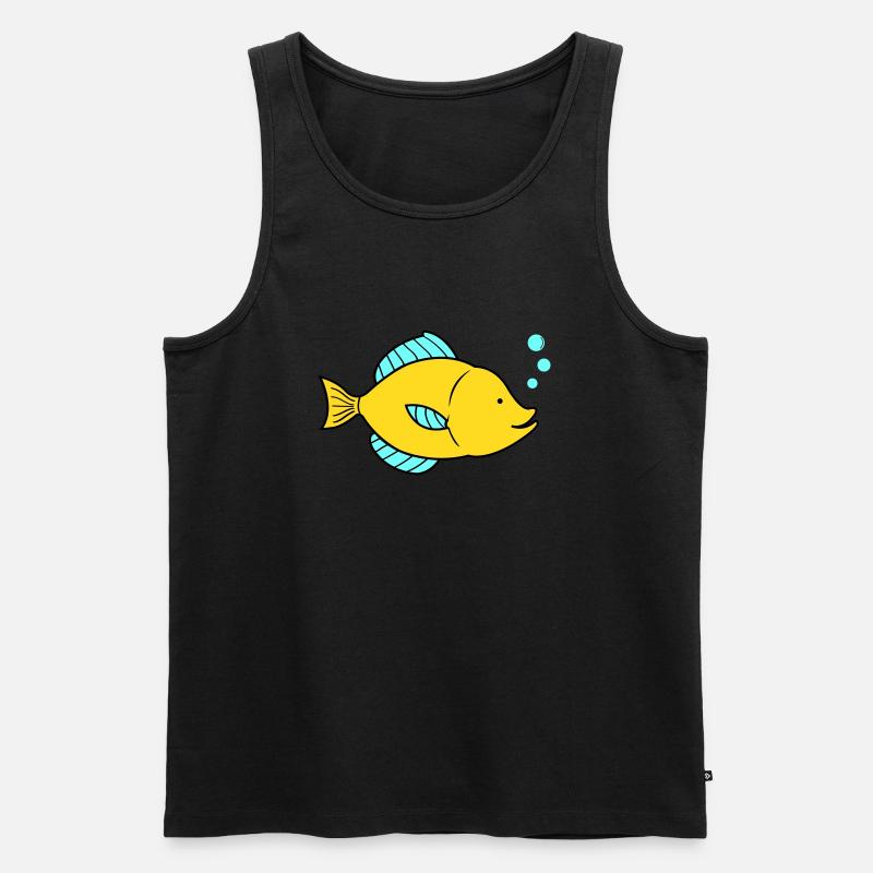 fisch comic - Männer Premium Bio Tank Top - Schwarz