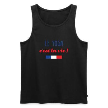 Le Yoga c'est la vie ! - Débardeur bio Premium Homme - noir - Devant - Michal (187cm)