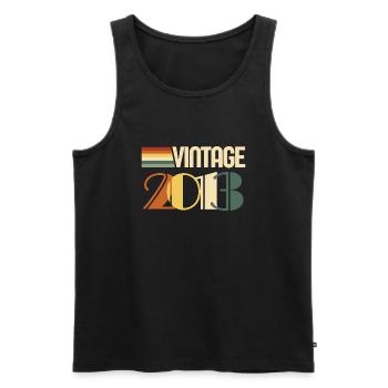 Jahrgang 2013 - 2013 Jubiläumsgeschenk - Männer Premium Bio Tank Top - Schwarz - Vorne - Michal (187cm)