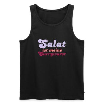 Salat ist meine Currywurst - Men's Premium Organic Tank Top - black - Front - AI Model Male 178 light (178cm)