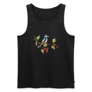 Bunter Vogel - Männer Premium Bio Tank Top - Schwarz - Vorne - Michal (187cm)