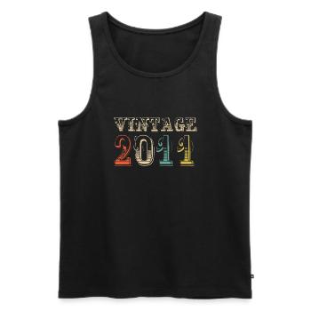 Vintage 2011- 13 rd birthday - 13 ans - Débardeur bio Premium Homme - noir - Devant - Michal (187cm)